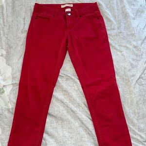 Red skinny jeans
